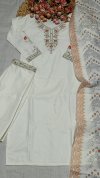 Vf 54 Rayon Slub With Embroidery Work Kurti With Bottom Dupatta